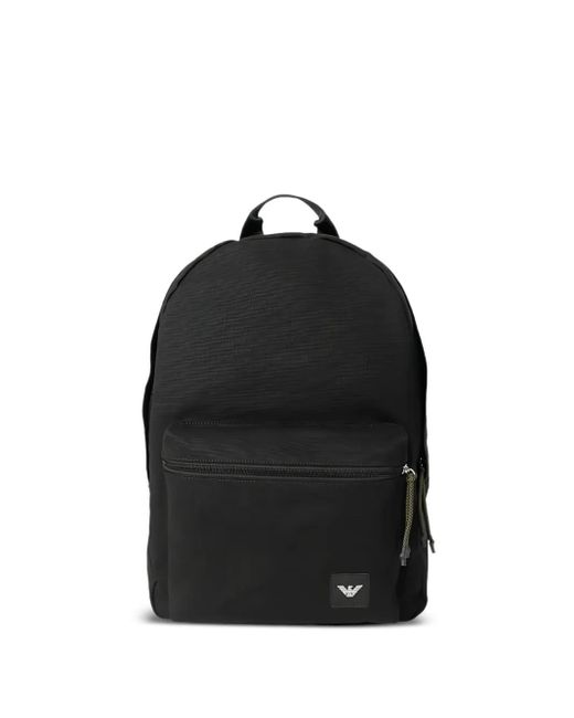 Mochila con parche del logo y cordones Emporio Armani de hombre de color Black
