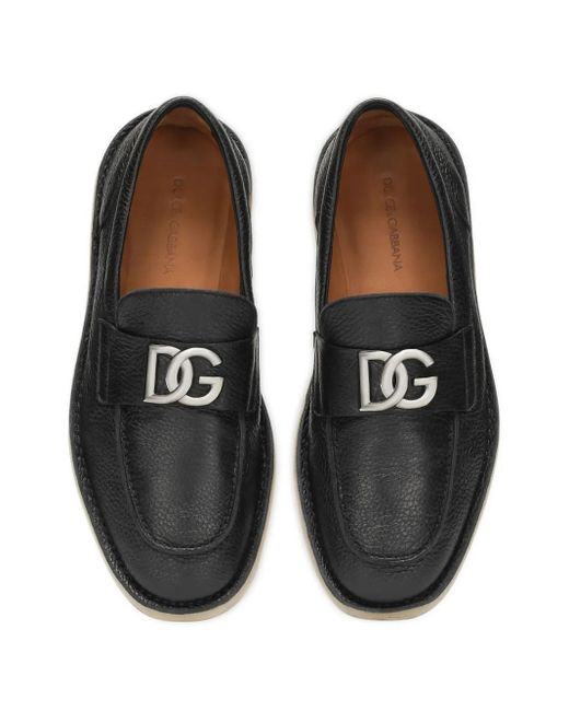 Scarpa piatta nera Man A50601 A50601 Black Flat Shoe for Man di Dolce & Gabbana da Uomo