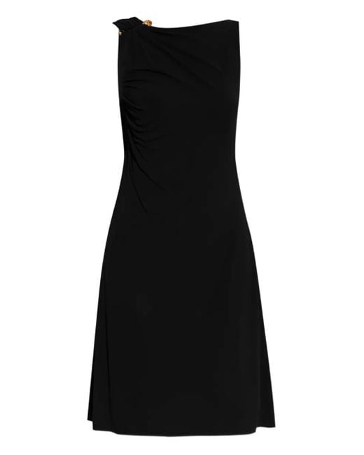 Versace Black Kleid Mit Dekorativer Sicherheitsnadel