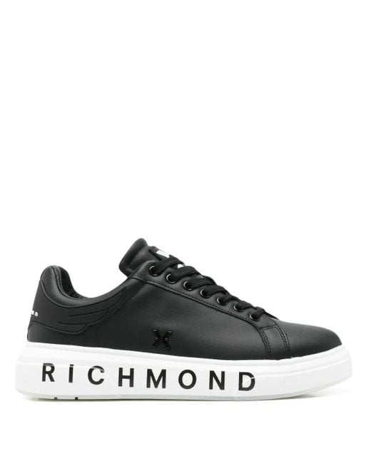 John Richmond Black Leather Sneakers for men