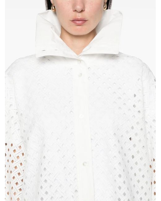 Herno Opengewerkt Blouse in het White