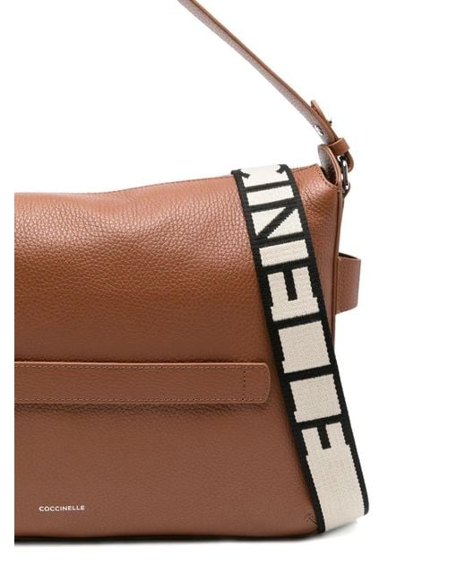 Coccinelle Brown Grainy Leather Shoulder Bag