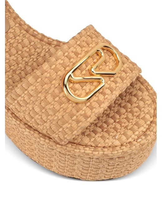 Sergio Rossi Natural Logo-Plaque Platform Sandals