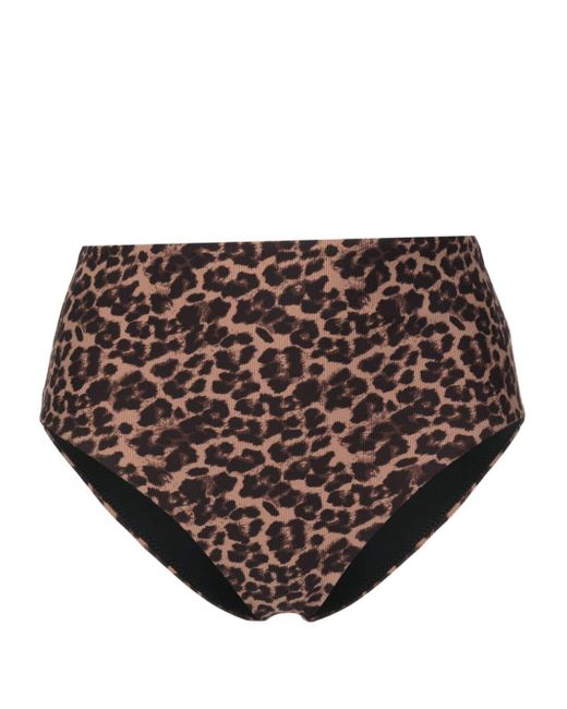 The Upside Brown Naomi Leopard-print Bikini Bottom