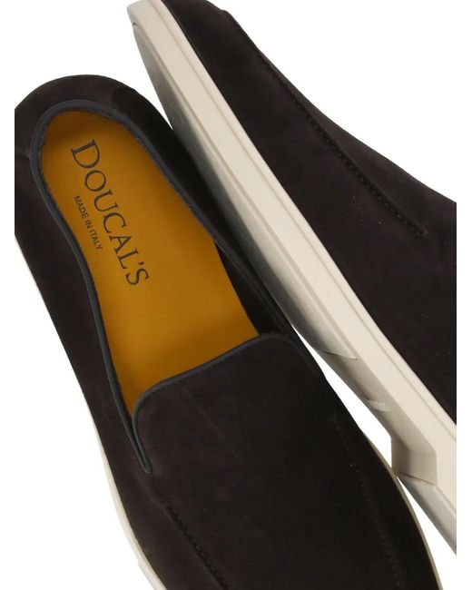 Doucal's Black Mocassins En Cuir for men