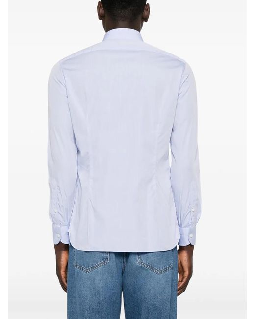 Truzzi White Spread-Collar Button-Up Shirt for men