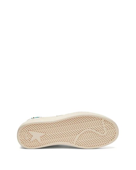 Golden Goose Deluxe Brand White Ball Star Nappa-Upper With Embroidery-Beads Nappa-Star And Spur Metallic-Heel Sneakers
