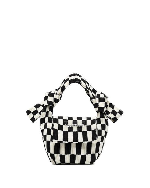 LASTFRAME Black Ichimatsu Checked Mini Bag