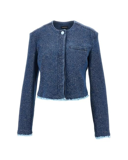 Emporio Armani Blue Fringed Jacket