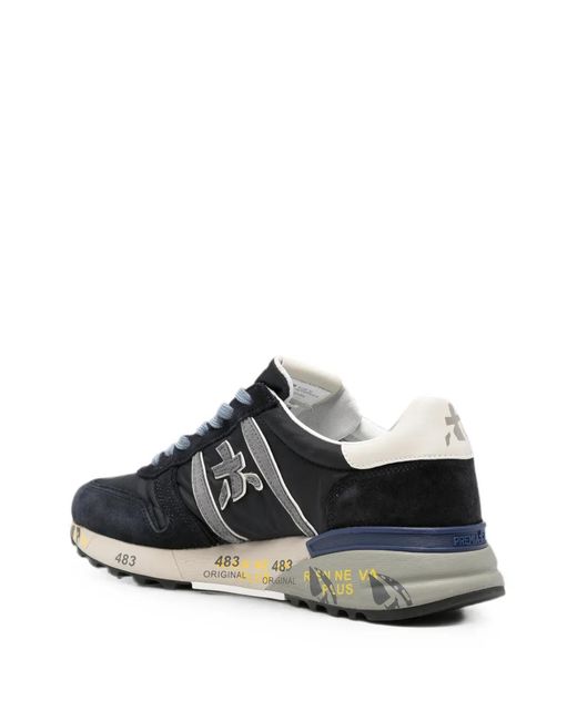 Premiata Black Lander Logo-Patch Sneakers for men