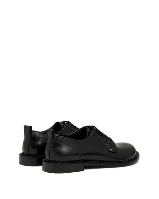 AMI Black Leather Anatomical Toe Derbies for men
