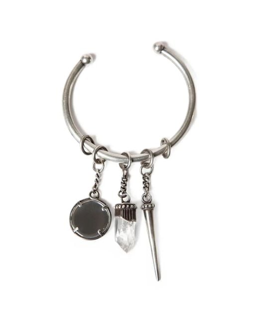 Ann Demeulemeester White Arto Charm-Embellished Bracelet for men