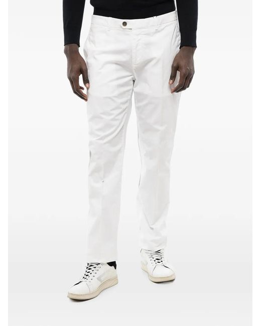 Corneliani White Belt-Loops Trousers for men