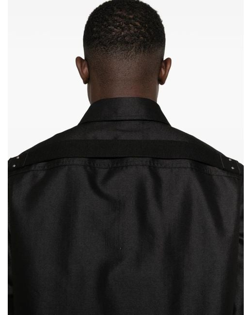 Rick Owens Black Button Chest-Pocket Jacket for men