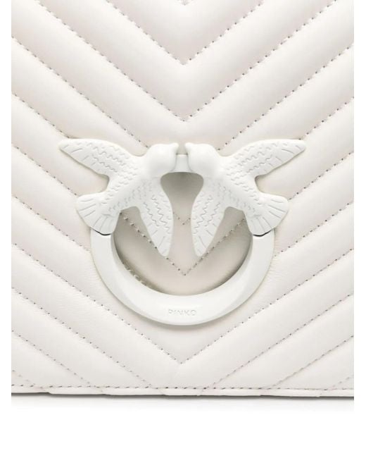 Pinko White Love Click Classic Cross Body Bag