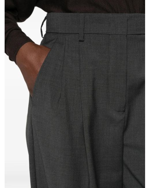 Weekend by Maxmara Gray Pleated Wide-Leg Trousers
