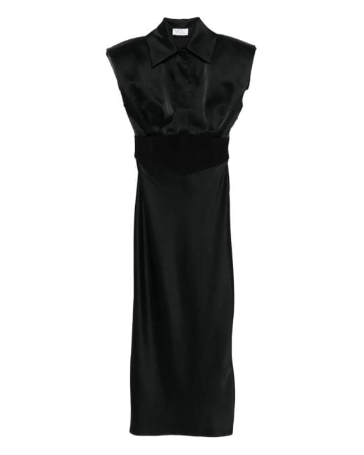 Vestiaire d'un Oiseau Libre Black Corset Wool Dress