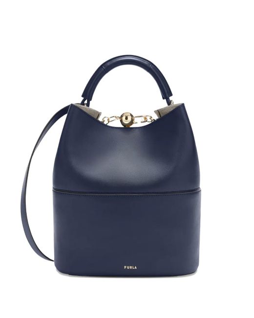 Furla Sfera Bucket-Tas Met Kettingdetail in het Blue