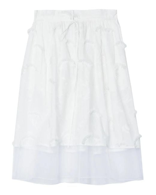 3.1 Phillip Lim White Embroidered Skirt