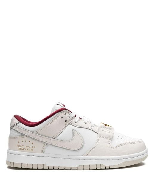 Nike White Dunk Low "Just Do It" Shoes