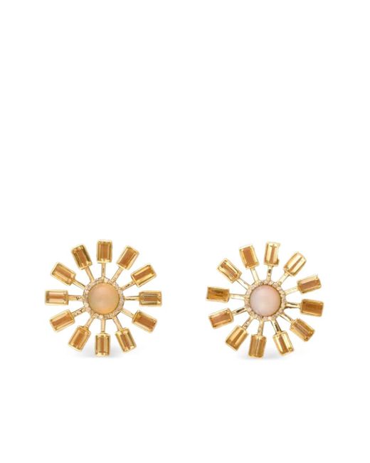 DENISE CASSOU Metallic 18K Opal Sunburst Earrings