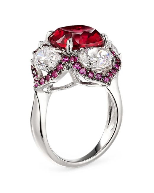 Lotus Ruby Ring Anabela Chan en coloris Red
