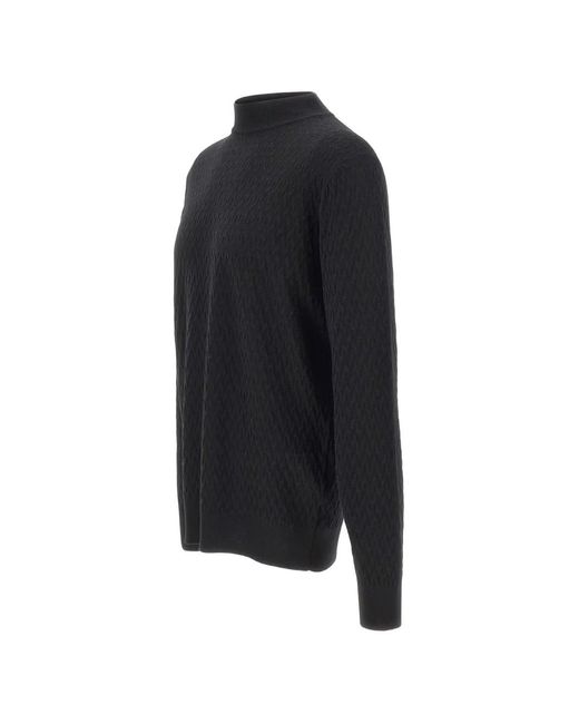 FILIPPO DE LAURENTIIS Black Mock-Neck Knit for men