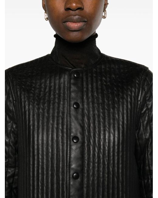 Totême  Black Quilted Leather Jacket