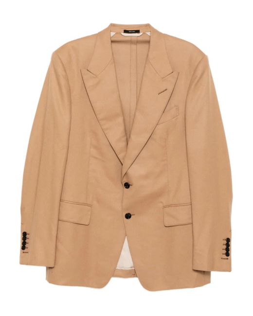 Tom Ford Natural Single Breasted Blazer for men