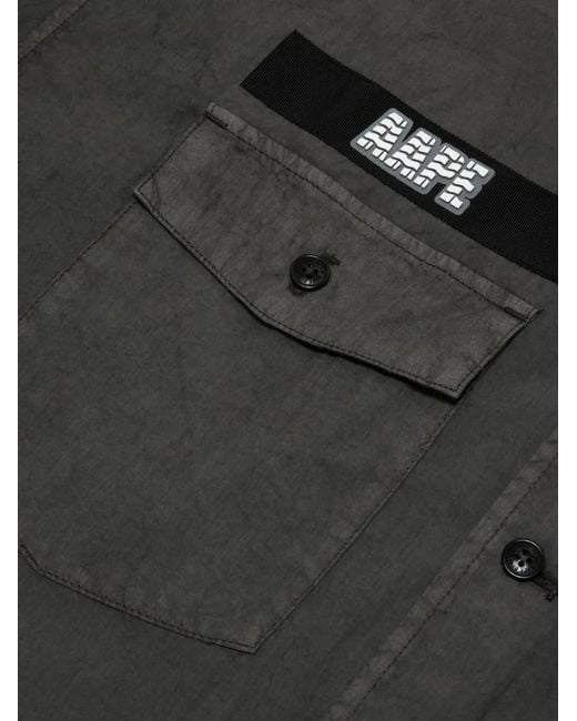 Aape By A Bathing Ape Black Logo-Tape Cotton-Blend Shirt for men