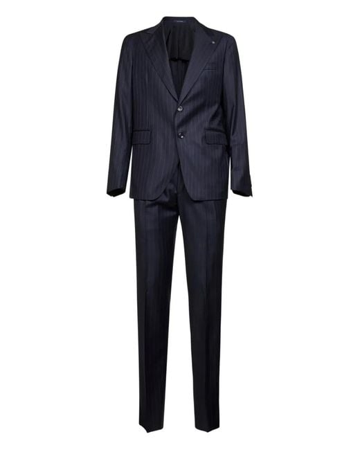 Tagliatore Blue Pinstriped Single-Breasted Suit for men