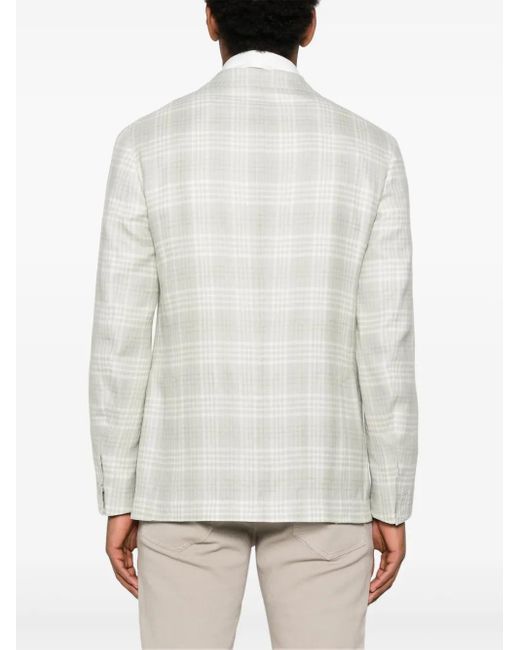 Eleventy White Checked Blazer for men