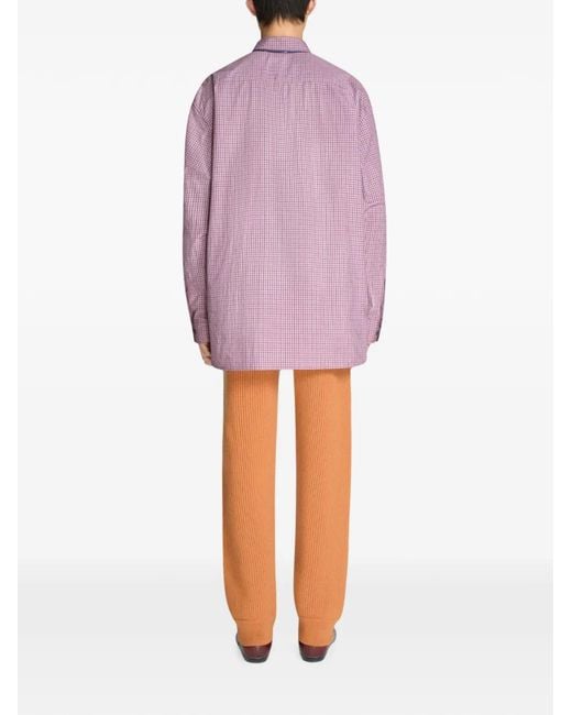 Dries Van Noten Purple Loose Cotton Shirt for men