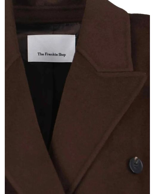 Frankie Shop Brown Gaia Double-Breasted Coat
