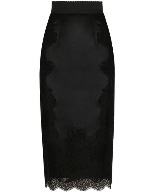 Dolce & Gabbana サテン スカート Black