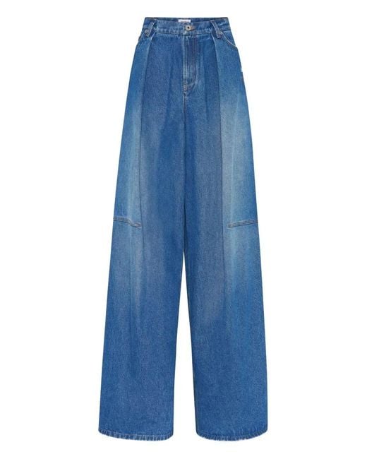 Jean Paul Gaultier Blue Logo-Embroidered Jeans