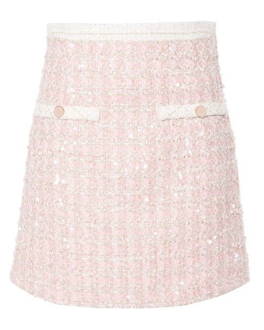 Minifalda con lentejuelas Sandro de color Pink