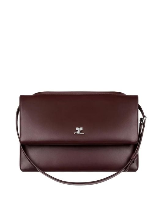 Courreges Purple Mini Cuff Leather Flap Shoulder Bag