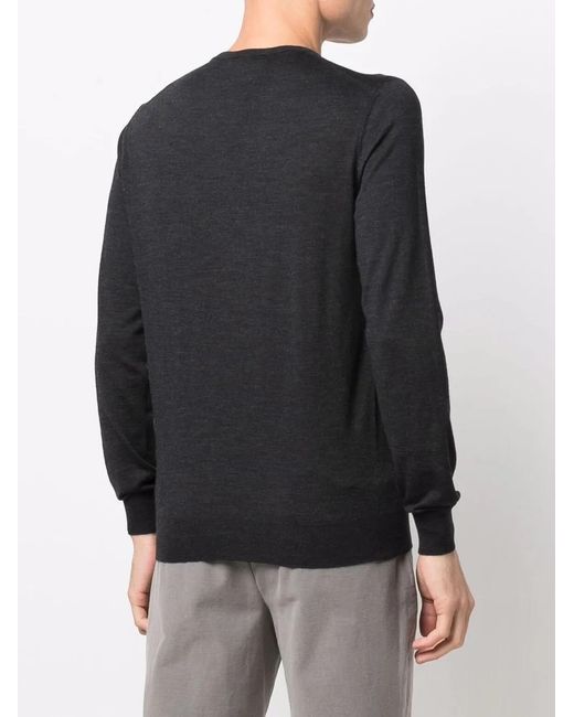 Dell'Oglio Black Crew Neck Jumper for men