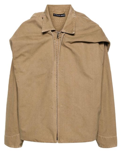 Y. Project Brown Neutral Layered Cotton Shirt Jacket - Unisex - Cotton