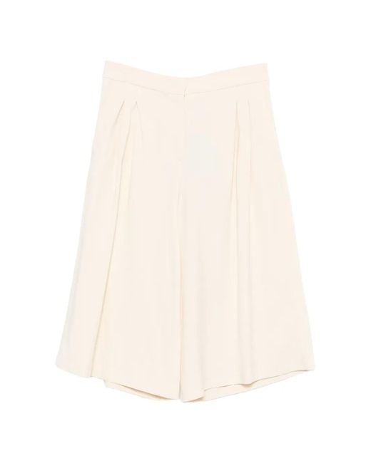 Twinset White Pleated Shorts