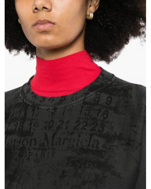 Maison Margiela Black Logo-Print Sweater