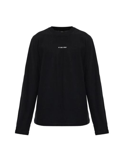 44 Label Group Black Graphic-Print Long-Sleeve T-Shirt for men