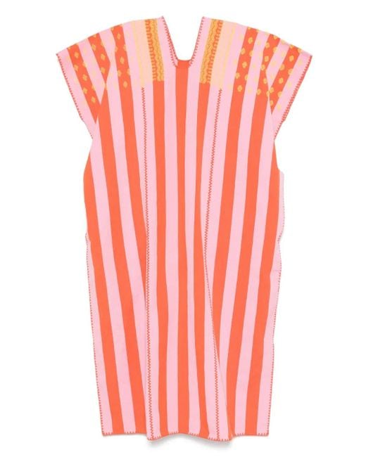 Pippa Holt Striped Midi Dress Red