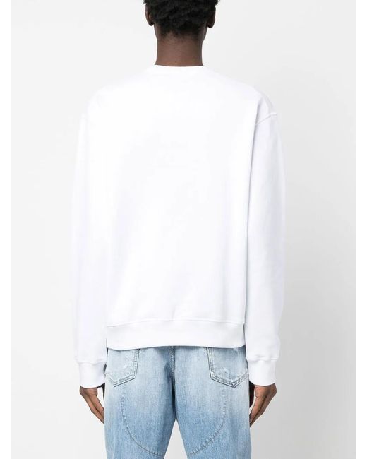 DSquared² White Cotton Logo Graphic Sweatshirt for men