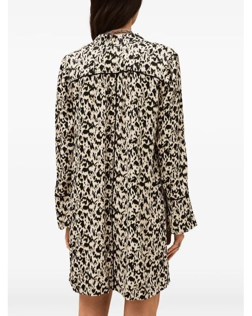 Ba&sh White Perla V-Neck Printed Dress