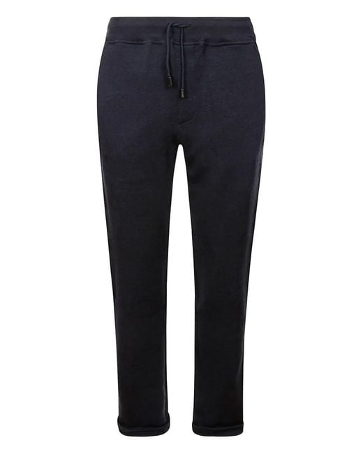 Isaia Blue Elasticated-Waist Track Pants for men