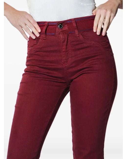 Lethicia Bronstein Red Flare High-Waisted Jeans