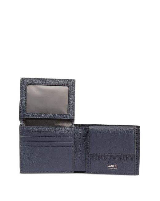 Lancel Blue Leather Compact Wallet for men