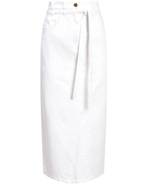 Altuzarra White Dean Cotton Straight Skirt